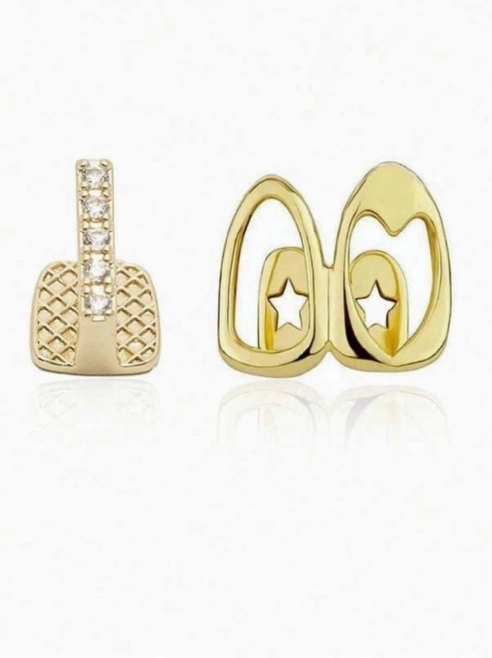 Gold & Blue Star Earrings Like New